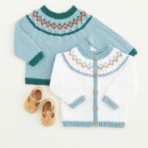 (5432 Forest Fair Isle Sweater and Cardi)